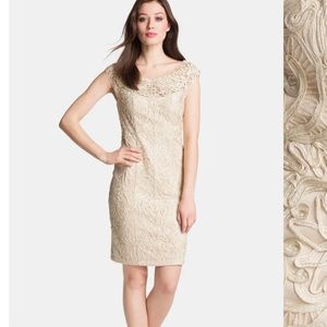 Sue Wong Soutache Cap Sleeve Sheath Dress